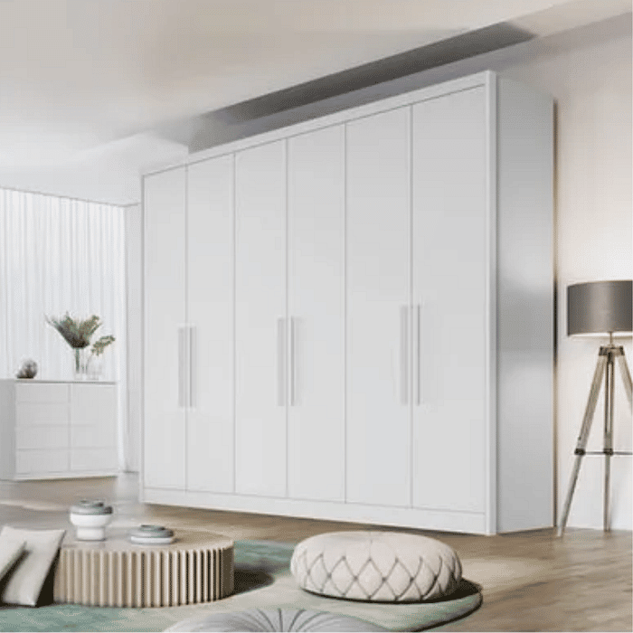 Guarda Roupa Casal 6 Portas 6 Gavetas 100% MDF Vertice Branco - Novo Horizonte