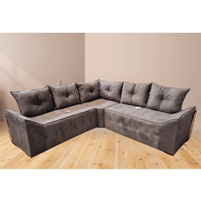 Sofá de Canto Charme Marrom Malu Estofados