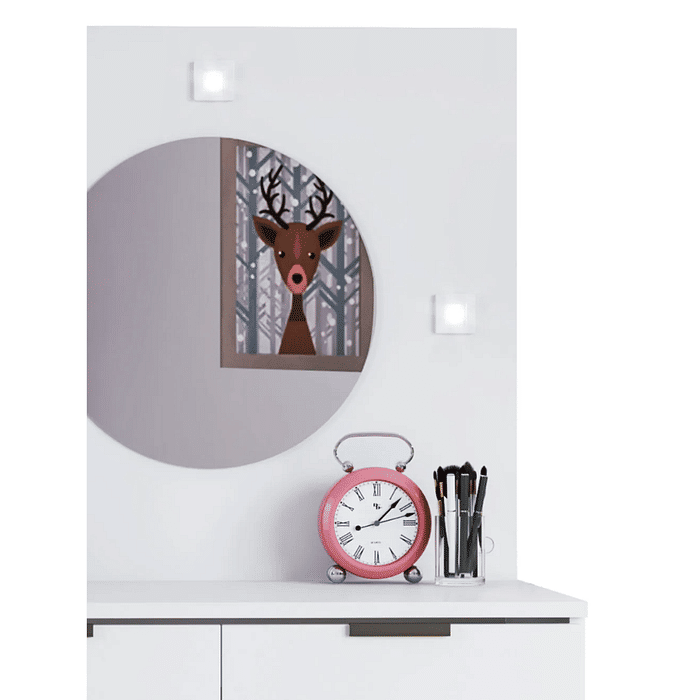 Penteadeira com Espelho e Led Melissa Branco Brilho Fiorello