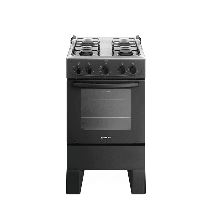Fogão 4 Bocas Atlas Milão Acendimento Manual - Preto