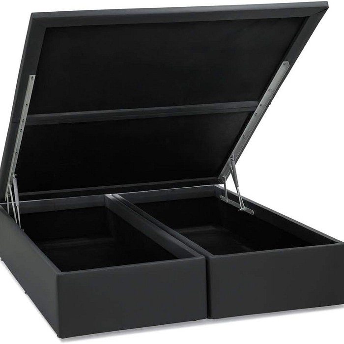 Base Bau Sommier Phys Courino Preto 158x198X39 Queen- Ortobom 