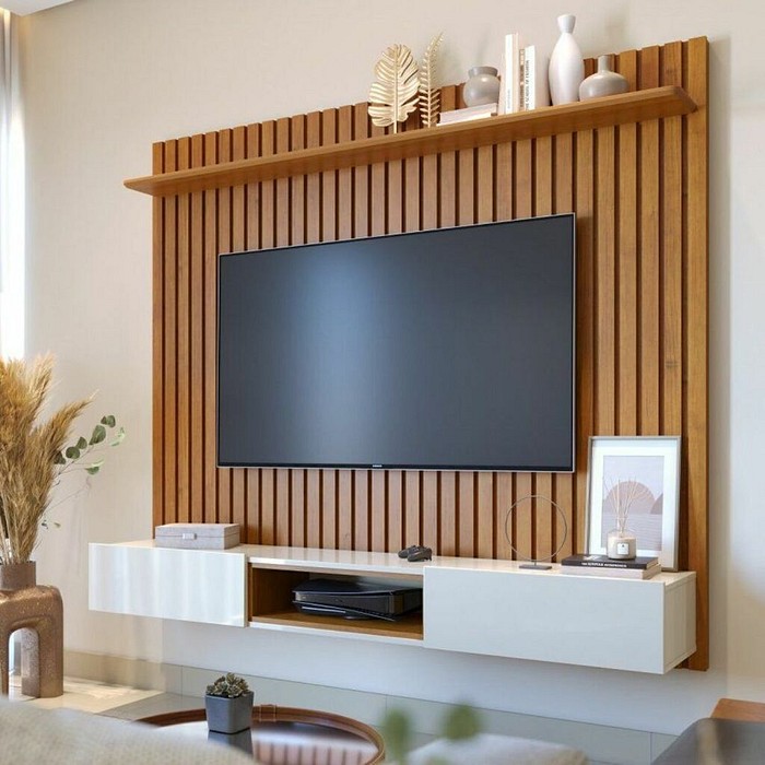 Painel Ripado Loft 2.2 Imcal Nature/Off White