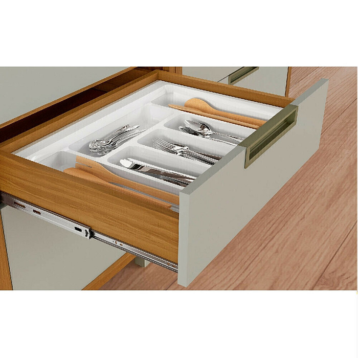 Balcão de Cozinha com Tampo Nesher 1 Porta 4 Gavetas Imperatriz 120cm Freijo / Off White