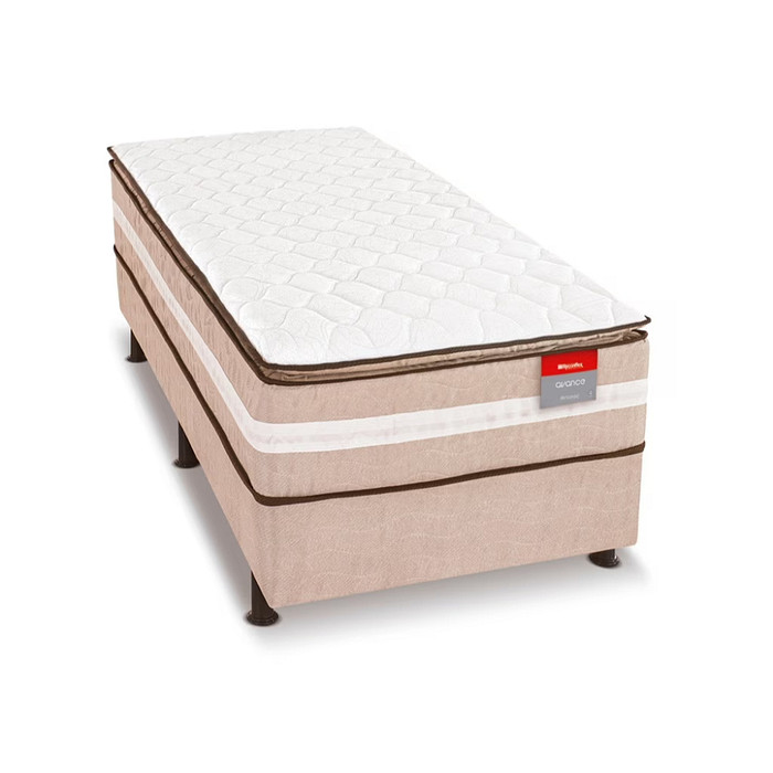 Cama Box Solteiro Conjugada 88x188x70 Reconflex Avance Bege