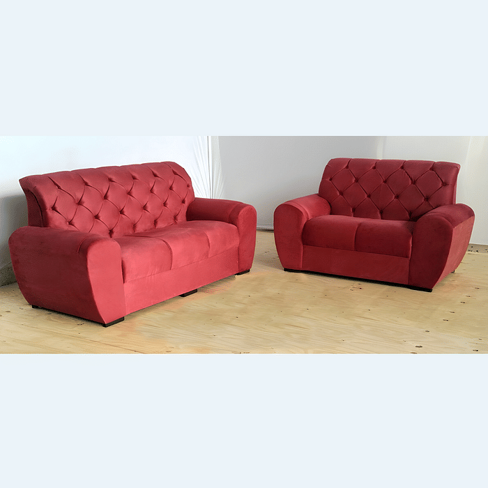 Sofá 3 e 2 Lugares Stilo Vermelho - Malu Estofados