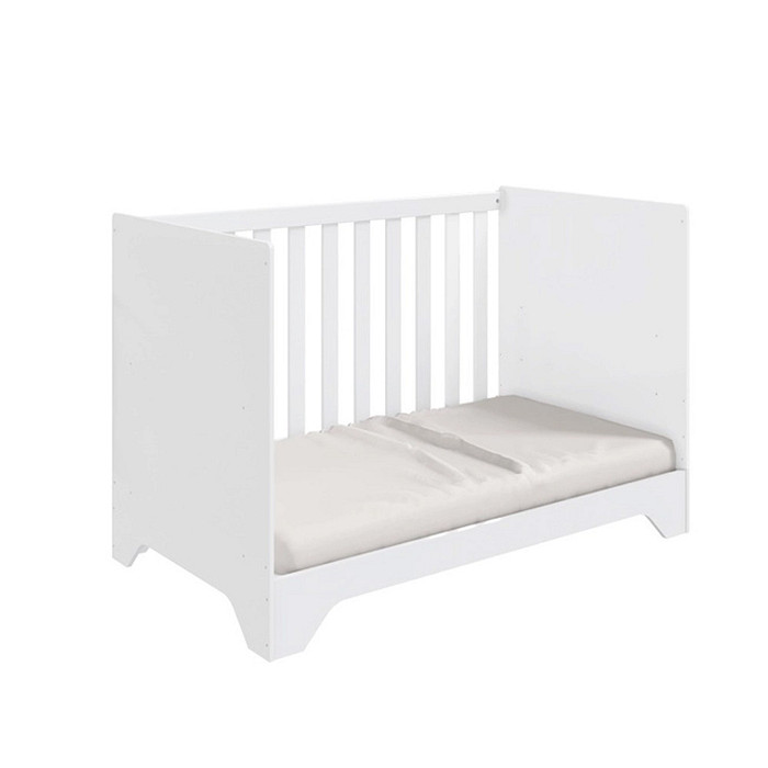 Berço Mini Cama 3 em 1 Americano MDF Popy Retrô Branco - Móveis Peroba