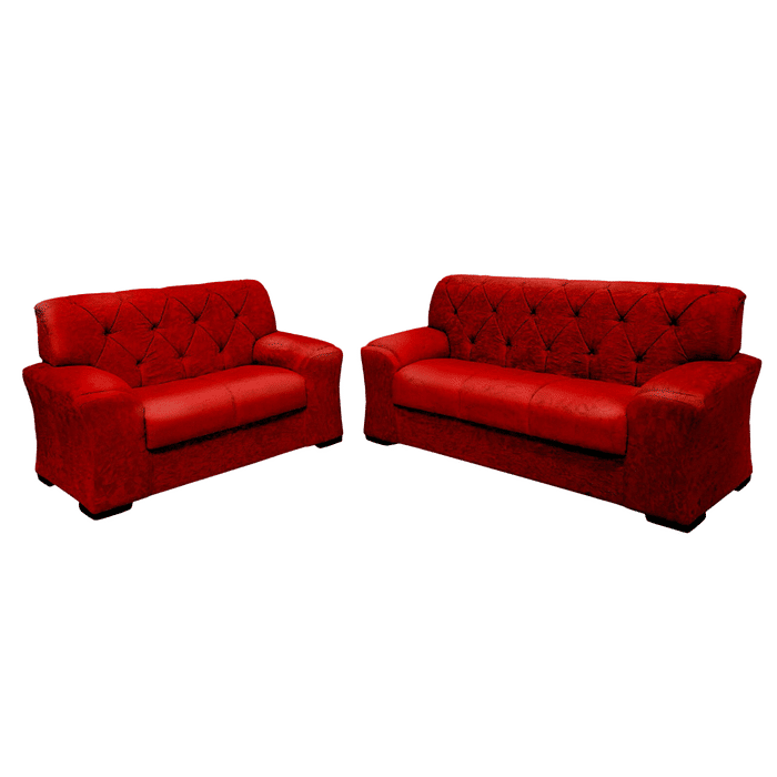 Conjunto de Sofá 2x3 Lugares Caribe Vermelho Capitonê Masterflex