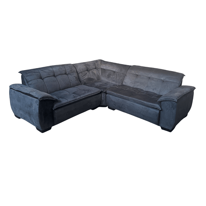 Sofá de Canto Lara 3 Peças 245x245cm 5 Lugares Mola Bonnel - Grafite