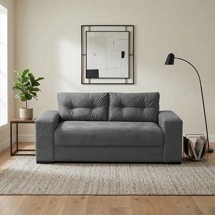 Sofá 3 Lugares Confort Cinza Masterflex