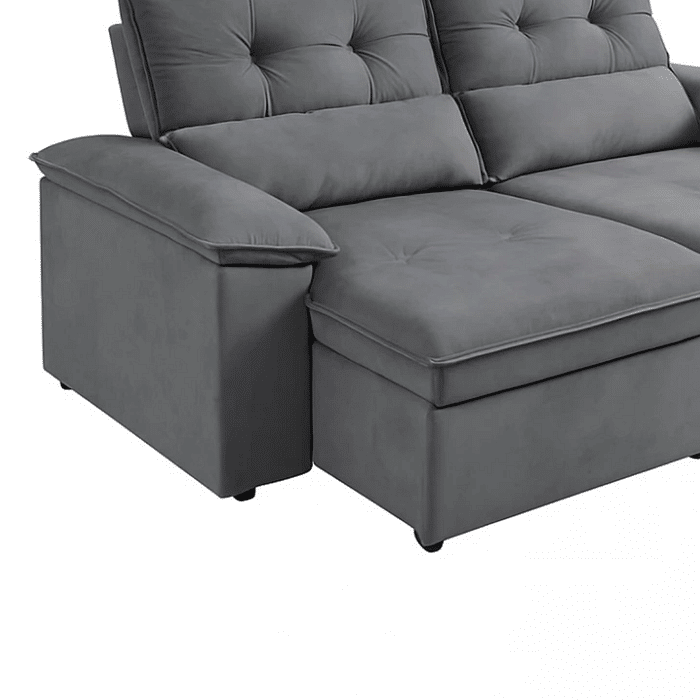 Sofá Retrátil e Reclinável Zeus Cinza - Nordeste Flex