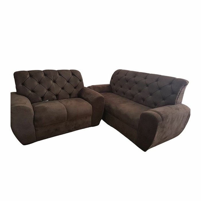 Sofá 3 e 2 Lugares Stilo Marrom - Malu Estofados