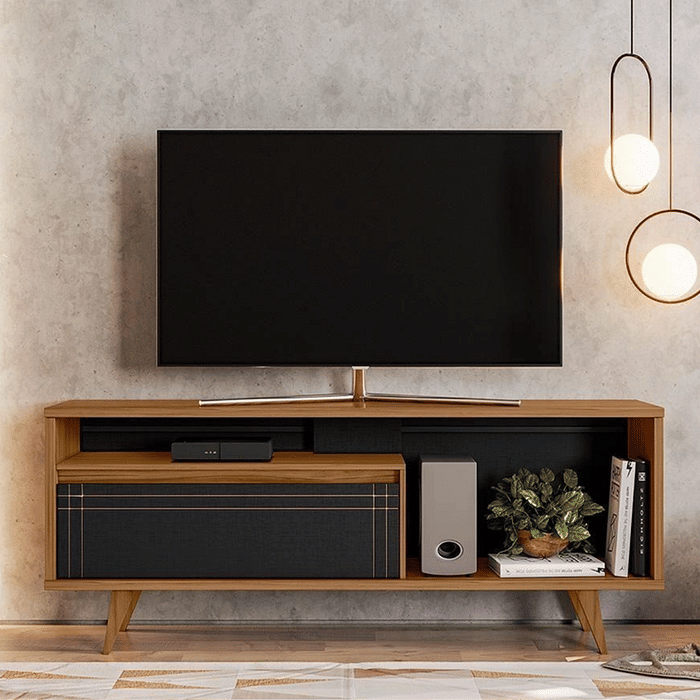 Rack Para Sala Retrô TV até 60 Polegadas Notável NT1315  Freijó/Preto