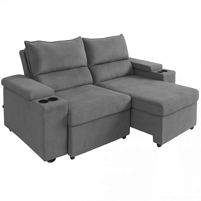 Sofá Retrátil e Reclinável Alabama Cinza - Nordeste Flex