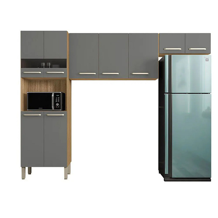 Cozinha Compacta 3 Peças Parana Versalhes Freijo/Gris