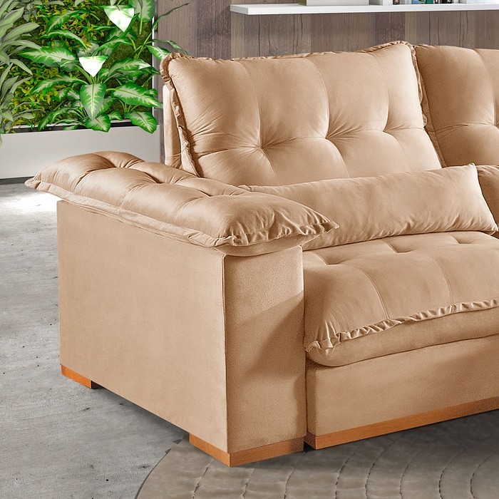 Estofado Retrátil e Reclinável com Molas Siena  - Idealle,  Capuccino/IN15