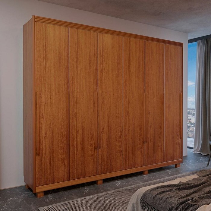 Guarda-Roupa Casal em MDF 6 Portas Bom Pastor Mary Naturall