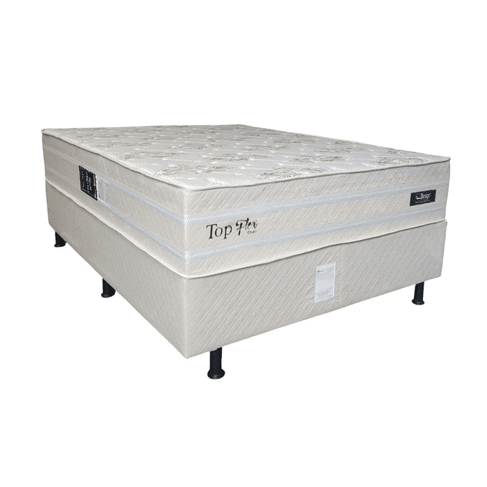 Cama Box Casal + Colchão Design Top Flex Ouro 138X188X70