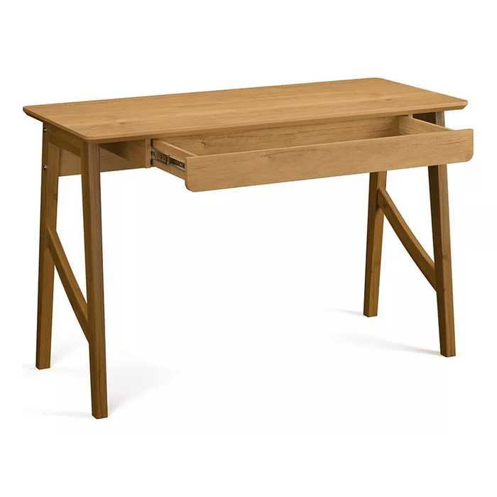 Escrivaninha 1 Gaveta Patrimar Taurus Pés em Madeira Maciça - Cinamomo