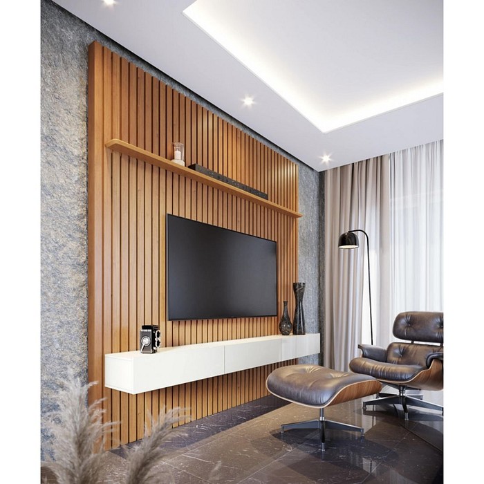 Painel/Home Ripado para TV 75 Polegadas Imcal Prime 2.2 Nature/Off White