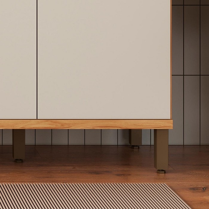 Kit de Cozinha Compacta 180 6 Portas 100% MDF Cecília Rio Doce - Amendoa/Off White