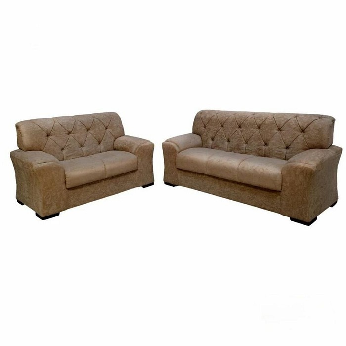 Conjunto de Sofá 2x3 Lugares Caribe Caramelo Capitonê Masterflex
