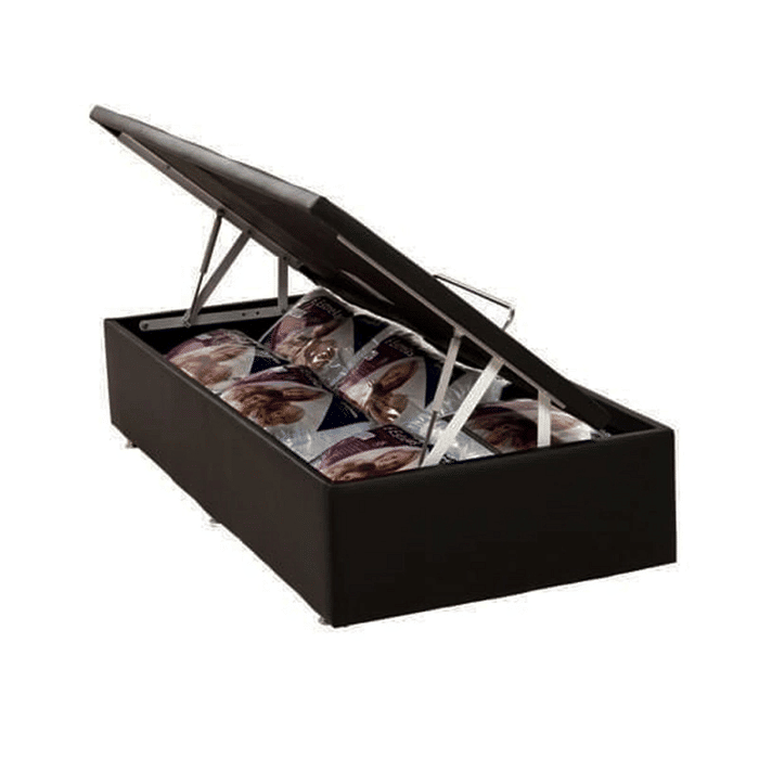 Base Bau Ortobom Sommier Phys Courino Preto 88x188X39