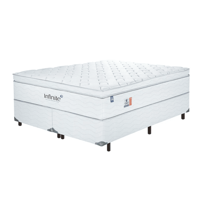 Conjunto Base Box com Colchão King Casal Molas Ensacadas Sonos Infinite 193X203X60