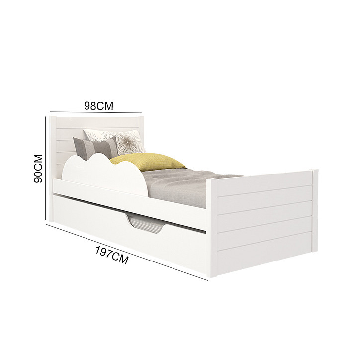 Cama Bibox Solteiro em MDF com Protetor Lateral Elza Cimol Branco