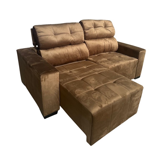 Sofá Retrátil Reclinável Dcore Grécia 200cm 2 Módulos Cappuccino