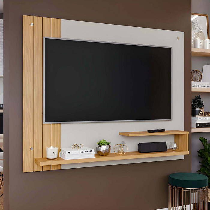 Painel para TV 50 polegadas Permobili Dunas Off White/Nature