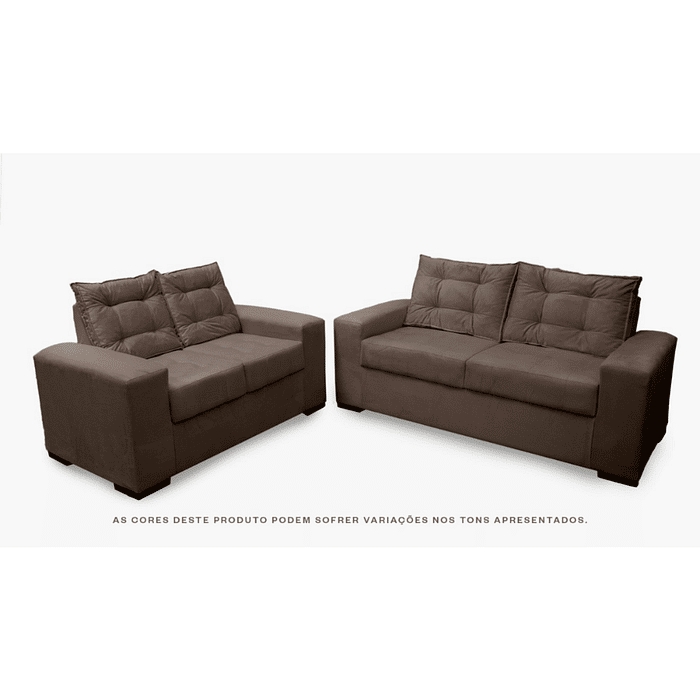 Conjunto de Sofá 2x3 Lugares Torun Marrom Masterflex