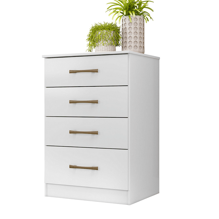 Cômoda para Quarto Com 4 Gavetas Moval MS913 Branco