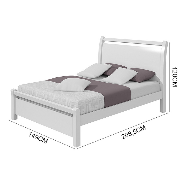 Cama Casal em MDF/MDP Lopas Reali Branco