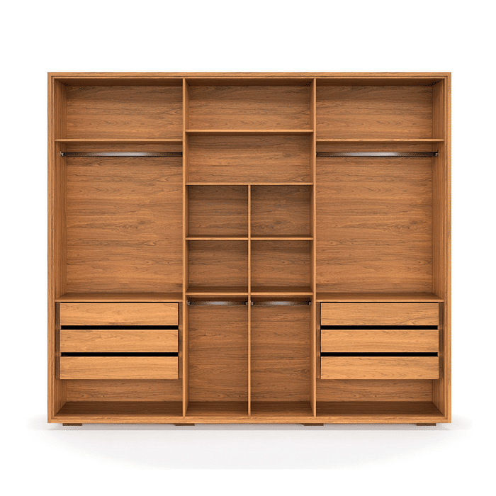 Guarda-Roupa 6 Portas Concept 2.7 Robel MDF Freijó com Off White 2,76 m