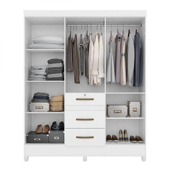 Guarda‑Roupa Casal 6 Portas Itatiba Branco Moval