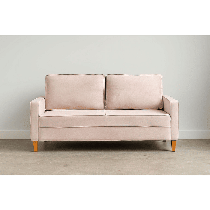 Sofá Chanel 3 Lugares com pés em Madeira de Eucalipto, Castor - Malu Estofados