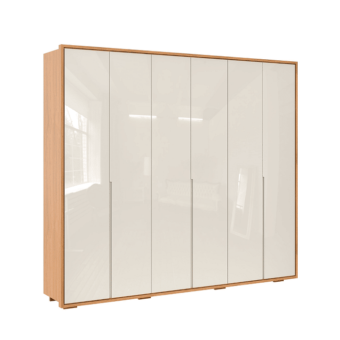 Guarda-Roupa 6 Portas Concept 2.7 Robel MDF Freijó com Off White 2,76 m