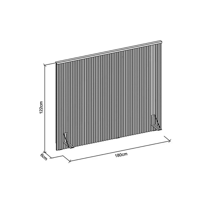 Cabeceira Casal/Queen 180cm em MDF Bom Pastor Camile Ripada - Branco Brilho