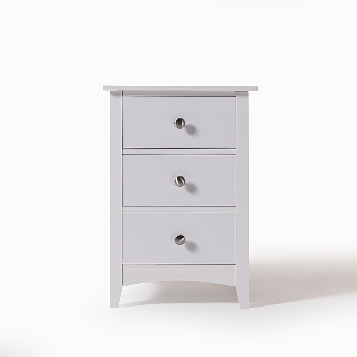 Mesa de Cabeceira Lumo 3 Gavetas Branca