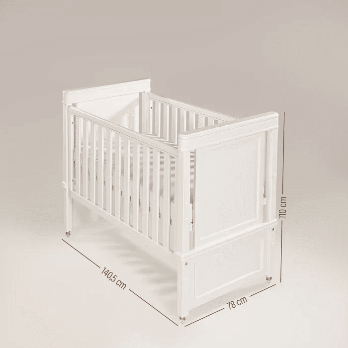 Berço Americano Encanto 2 em 1 de Rodinhas na Cor Fendi Foggy