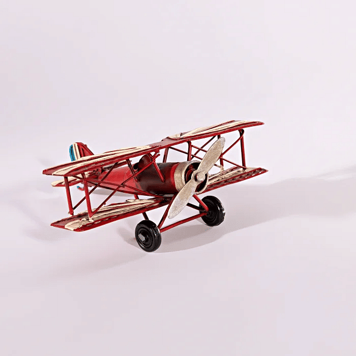 Avião Decorativo Branco e Vermelho