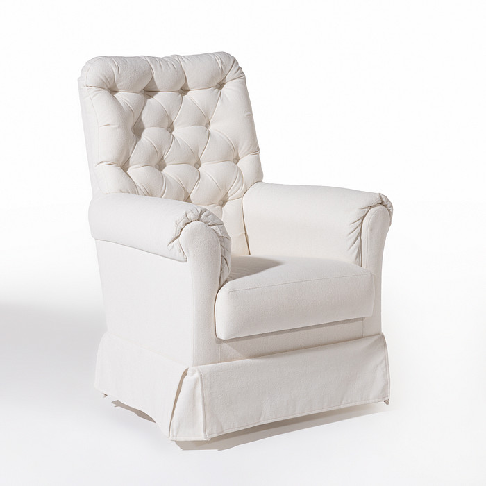 Poltrona de Amamentação Mommy com Balanço Bouclé Branco