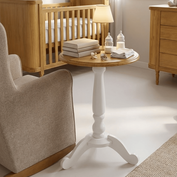 Mesa Redonda Lateral de Apoio Tampo Mel