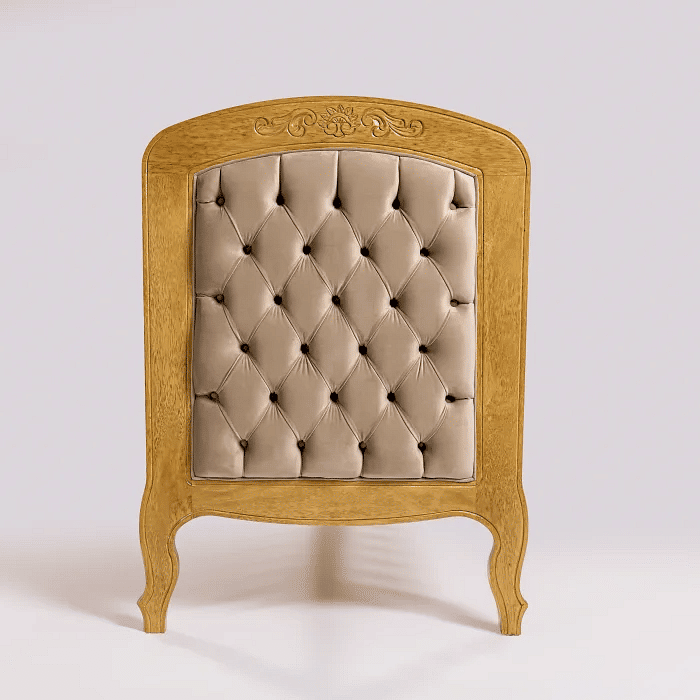 Berço Americano Entalhado Clássico Capitonê 2 em 1 na Cor Mel