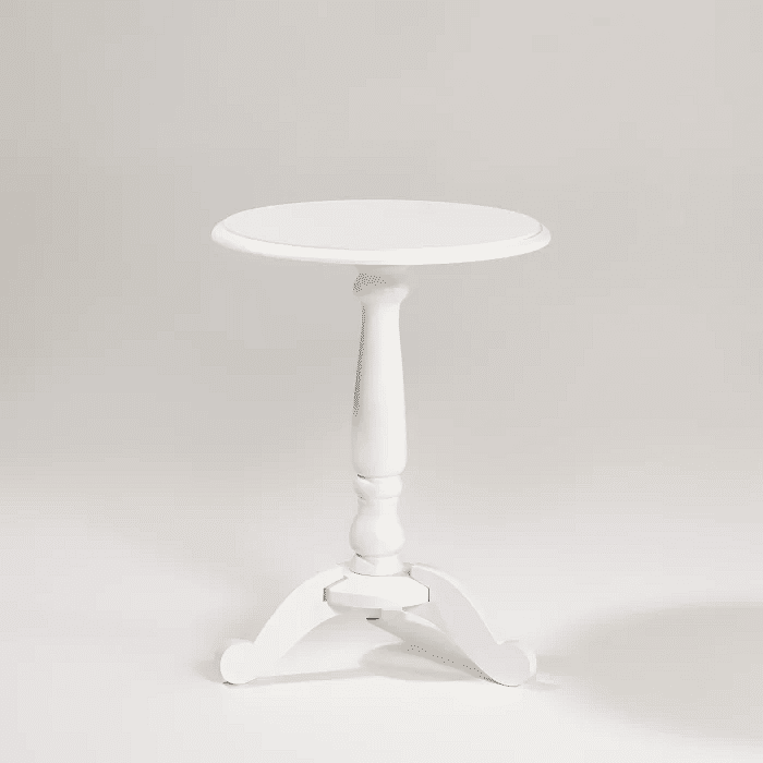 Mesa Redonda Lateral de Apoio Branca