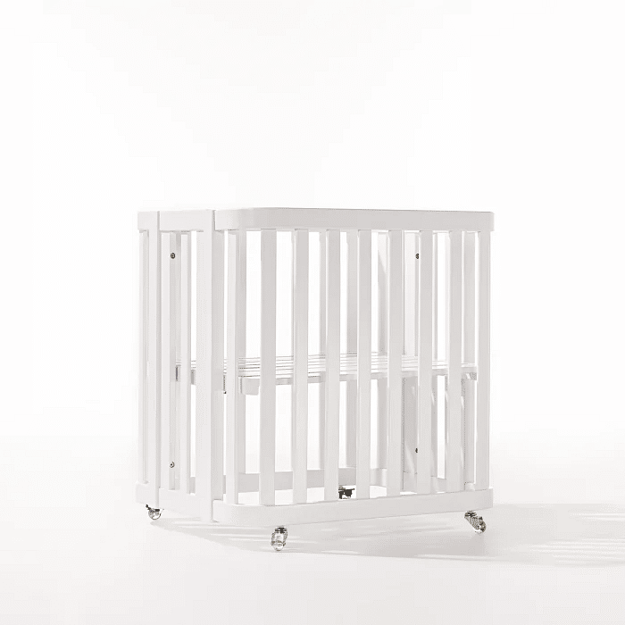 Kit Berço 3 em 1 + Cômoda 4 gavetas em Madeira Maciça Branco | Linha Feliz + 1,2,3