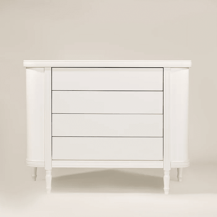 Cômoda Toy Arredondada com 4 Gavetas Branca