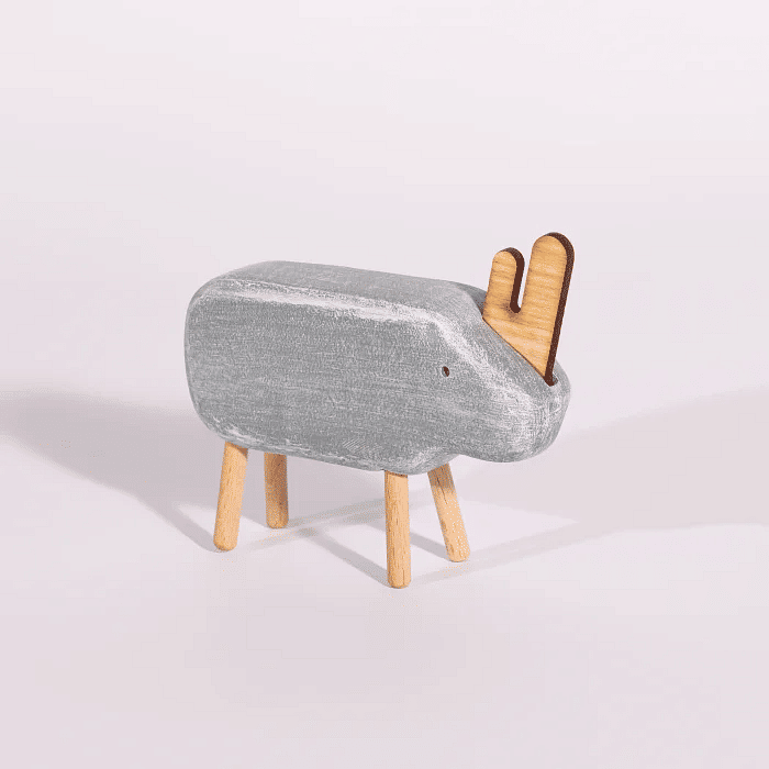 Rinoceronte Decorativo de Pedra Safari Quarto de Bebê