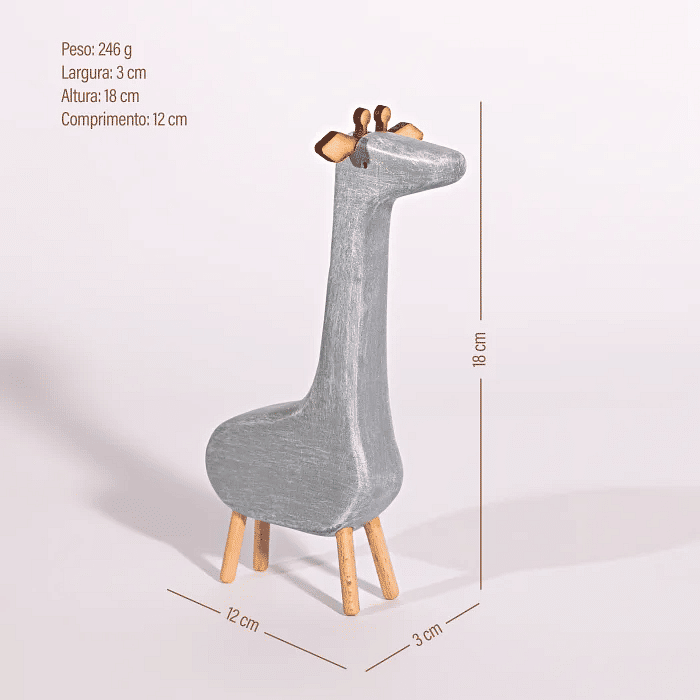 Girafa Decorativa de Pedra Safari Quarto de Bebê