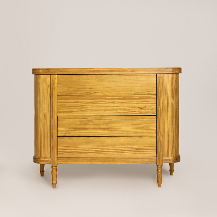 Cômoda Toy Arredondada com 4 gavetas Mel